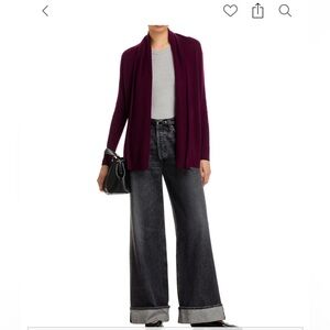 Elegant Maroon Open-Front Cardigan